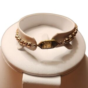 Gold Braided Crystal Stone Bracelet